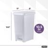imageSuperio Slim Step On Pedal Plastic Trash Can Waste Bin for Under Desk Office Bedroom Bathroom Kitchen 25 gal White Smoke25 Gallon