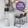imageSuperio Slim Step On Pedal Plastic Trash Can Waste Bin for Under Desk Office Bedroom Bathroom Kitchen 25 gal White Smoke4 Gallon