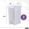 imageSuperio Slim Step On Pedal Plastic Trash Can Waste Bin for Under Desk Office Bedroom Bathroom Kitchen 25 gal White Smoke4 Gallon