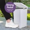 imageSuperio Slim Step On Pedal Plastic Trash Can Waste Bin for Under Desk Office Bedroom Bathroom Kitchen 25 gal White Smoke4 Gallon
