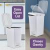 imageSuperio Slim Step On Pedal Plastic Trash Can Waste Bin for Under Desk Office Bedroom Bathroom Kitchen 25 gal White Smoke4 Gallon