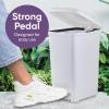 imageSuperio Slim Step On Pedal Plastic Trash Can WhiteSmoke Waste Bin for Under Desk Office Bedroom Bathroom Kitchen 65 Gallon