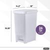 imageSuperio Slim Step On Pedal Plastic Trash Can WhiteSmoke Waste Bin for Under Desk Office Bedroom Bathroom Kitchen 65 Gallon