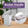 imageSuperio Slim Step On Pedal Plastic Trash Can WhiteSmoke Waste Bin for Under Desk Office Bedroom Bathroom Kitchen 65 Gallon