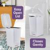 imageSuperio Slim Step On Pedal Plastic Trash Can WhiteSmoke Waste Bin for Under Desk Office Bedroom Bathroom Kitchen 65 Gallon