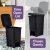imageSuperio Slim Step On Trash Can 65 Gallon Black Waste Bin with Foot Pedal Lid 26 Liter Kitchen Under Desk Office Bedroom Bathroom1