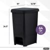 imageSuperio Slim Step On Trash Can 65 Gallon Black Waste Bin with Foot Pedal Lid 26 Liter Kitchen Under Desk Office Bedroom Bathroom1