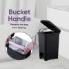 imageSuperio Slim Step On Trash Can 65 Gallon Black Waste Bin with Foot Pedal Lid 26 Liter Kitchen Under Desk Office Bedroom Bathroom1