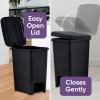 imageSuperio Slim Step On Trash Can 65 Gallon Black Waste Bin with Foot Pedal Lid 26 Liter Kitchen Under Desk Office Bedroom Bathroom1