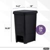 imageSuperio Slim Step On Trash Can 65 Gallon Black Waste Bin with Foot Pedal Lid 26 Liter Kitchen Under Desk Office Bedroom Bathroom1