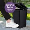 imageSuperio Slim Step On Trash Can 65 Gallon Black Waste Bin with Foot Pedal Lid 26 Liter Kitchen Under Desk Office Bedroom Bathroom1