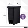 imageSuperio Slim Step On Trash Can 65 Gallon Black Waste Bin with Foot Pedal Lid 26 Liter Kitchen Under Desk Office Bedroom Bathroom1