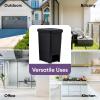 imageSuperio Slim Step On Trash Can 65 Gallon Black Waste Bin with Foot Pedal Lid 26 Liter Kitchen Under Desk Office Bedroom Bathroom1