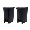 imageSuperio Slim Step On Trash Can 65 Gallon Black Waste Bin with Foot Pedal Lid 26 Liter Kitchen Under Desk Office Bedroom Bathroom2