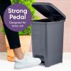 imageSuperio Slim Trash Can with Foot Pedal  25 Gallon StepOn Trash Can Garbage Can Small Trash Can for Bathroom Kitchen Office Patio or Backyard  Onyx Grey105 Gallon