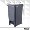 imageSuperio Slim Trash Can with Foot Pedal  25 Gallon StepOn Trash Can Garbage Can Small Trash Can for Bathroom Kitchen Office Patio or Backyard  Onyx Grey16 Gallon