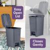 imageSuperio Slim Trash Can with Foot Pedal  25 Gallon StepOn Trash Can Garbage Can Small Trash Can for Bathroom Kitchen Office Patio or Backyard  Onyx Grey65 Gallon