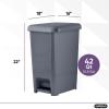 imageSuperio Slim Trash Can with Foot Pedal  25 Gallon StepOn Trash Can Garbage Can Small Trash Can for Bathroom Kitchen Office Patio or Backyard  Onyx Grey105 Gallon