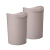 imageSuperio Small Bathroom Trash Can with Lid Modern Grey Mini Waste Bin with Swing Lid 1 12 Gallon 6 Liter Plastic Garbage Can for Kitchen Bathroom Bedroom Office Under Desk 2 GreyTaupe