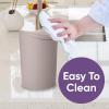 imageSuperio Small Bathroom Trash Can with Lid Modern Grey Mini Waste Bin with Swing Lid 1 12 Gallon 6 Liter Plastic Garbage Can for Kitchen Bathroom Bedroom Office Under Desk 2 GreyTaupe