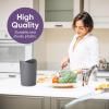 imageSuperio Small Bathroom Trash Can with Lid Modern Grey Mini Waste Bin with Swing Lid 1 12 Gallon 6 Liter Plastic Garbage Can for Kitchen Bathroom Bedroom Office Under Desk 2 GreyGrey