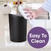 imageSuperio Small Bathroom Trash Can with Lid Modern Mini Waste Bin with Swing Lid 1 12 Gallon 6 Liter Plastic Garbage Can for Kitchen Bathroom Bedroom Office Under Desk 2 TaupeBlack