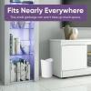 imageSuperio Small Bathroom Trash Can with Lid Modern Mini Waste Bin with Swing Lid 1 12 Gallon 6 Liter Plastic Garbage Can for Kitchen Bathroom Bedroom Office Under Desk 2 TaupeWhite