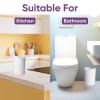 imageSuperio Small Bathroom Trash Can with Lid Modern Mini Waste Bin with Swing Lid 1 12 Gallon 6 Liter Plastic Garbage Can for Kitchen Bathroom Bedroom Office Under Desk 2 TaupeWhite