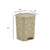 imageSuperio Small Pedal Stepon Trash Can with Lid Beige Lace Design 27 Qt for Bedrooms Bathrooms and Office