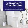 imageSuperio Small Plastic Bathroom Set 3 qt White Plastic Compact Trash Can and Toilet Bowl Cleaner Brush with Holder  Matching Toilet Set