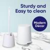 imageSuperio Small Plastic Bathroom Set 3 qt White Plastic Compact Trash Can and Toilet Bowl Cleaner Brush with Holder  Matching Toilet Set