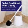 imageSuperio Small Plastic Bathroom Set 3 qt White Plastic Compact Trash Can and Toilet Bowl Cleaner Brush with Holder  Matching Toilet Set