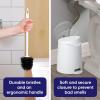 imageSuperio Small Plastic Bathroom Set 3 qt White Plastic Compact Trash Can and Toilet Bowl Cleaner Brush with Holder  Matching Toilet Set