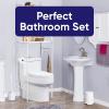imageSuperio Small Plastic Bathroom Set 3 qt White Plastic Compact Trash Can and Toilet Bowl Cleaner Brush with Holder  Matching Toilet Set