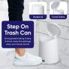 imageSuperio Small Plastic Bathroom Set 3 qt White Plastic Compact Trash Can and Toilet Bowl Cleaner Brush with Holder  Matching Toilet Set