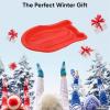 imageSuperio Toboggan Snow Sled 37 Plastic Slider for Kids and Adults Heavy Duty Sled for 1 Rider with Pull Ropes for Downhill Sledding Winter Outdoor SportsRed