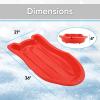 imageSuperio Toboggan Snow Sled for Kids and Adults 37quot Plastic Sled with Pull Ropes and Handles Red