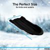 imageSuperio Toboggan Snow Sled for Kids and Adults 46quot Heavy Duty Plastic Open Back Slider with Handles and Hole for Pull Ropes Ropes Excluded Kid and Adult Winter FunBlack