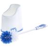 imageSuperio Toilet Bowl Brush and Holder with Under Rim Cleaner for Bathroom Toilet Brush and Caddy with Non Scratch Bristles and Under Rim Lip Brush White and Blue 2 Pack