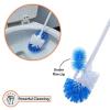 imageSuperio Toilet Brush and HolderToilet Bowl Cleaning System with Scrubbing Wand Under Rim Lip Brush and Storage Caddy for Bathroom White and Blue