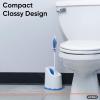 imageSuperio Toilet Brush and HolderToilet Bowl Cleaning System with Scrubbing Wand Under Rim Lip Brush and Storage Caddy for Bathroom White and Blue