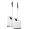 imageSuperio Toilet Brush with Holder Grey Comfort Grip Matching Caddy Clean Bathroom Heavy Duty Toilet Brush 2Pack2