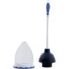 imageSuperio Toilet Brush with Lip and Plunger Set Bathroom Bowl Brush with Pan and Plunger Blue