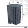 imageSuperio Wicker Bathroom Accessories Set  6qt Step On Trash Can and Toilet Brush with Holder Combo  Matching Toilet Set BasketWeave Design Modern Slim Trash Can for Bathroom 2 Pack Grey