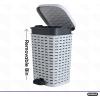 imageSuperio Wicker Bathroom Accessories Set  6qt Step On Trash Can and Toilet Brush with Holder Combo  Matching Toilet Set BasketWeave Design Modern Slim Trash Can for Bathroom 2 Pack White Smoke