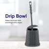imageSuperio Wicker Bathroom Accessories Set  6qt Step On Trash Can and Toilet Brush with Holder Combo  Matching Toilet Set BasketWeave Design Modern Slim Trash Can for Bathroom 2 Pack Grey