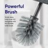 imageSuperio Wicker Bathroom Accessories Set  6qt Step On Trash Can and Toilet Brush with Holder Combo  Matching Toilet Set BasketWeave Design Modern Slim Trash Can for Bathroom 2 Pack Grey