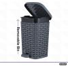 imageSuperio Wicker Bathroom Accessories Set  6qt Step On Trash Can and Toilet Brush with Holder Combo  Matching Toilet Set BasketWeave Design Modern Slim Trash Can for Bathroom 2 Pack Grey