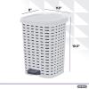 imageSuperio Wicker Bathroom Accessories Set  6qt Step On Trash Can and Toilet Brush with Holder Combo  Matching Toilet Set BasketWeave Design Modern Slim Trash Can for Bathroom 2 Pack White Smoke