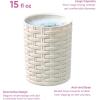 imageSuperio Wicker Plastic Bathroom Accessories Decorative Woven Style Bathroom Set Soap Dish Dispenser Tumbler Toothbrush Holder
